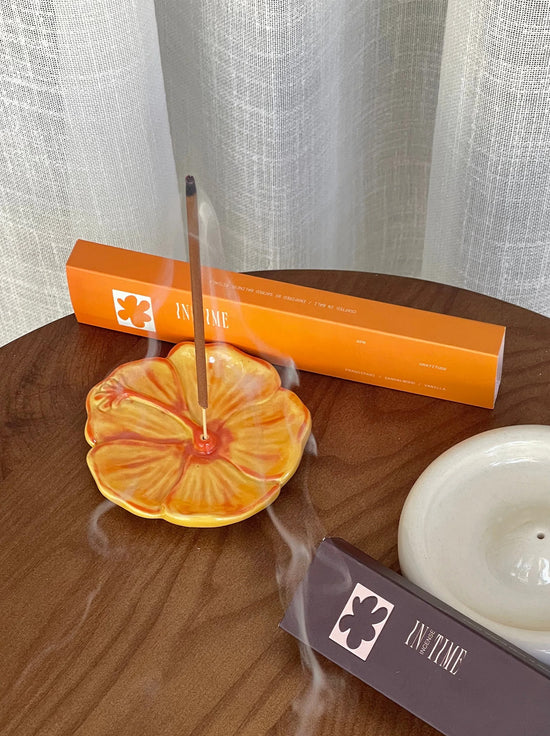 In Time Incense - Hibiscus Ceramic Incense Holder