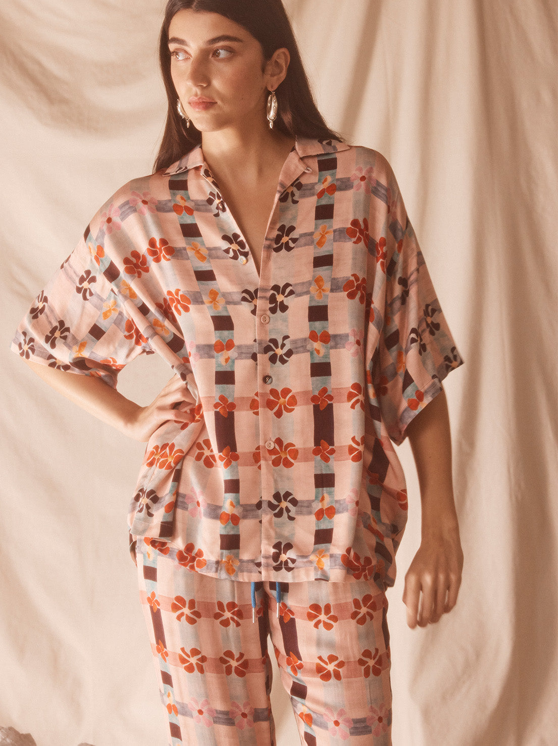 Kinga Csilla - Cuore Lae Shirt - Floral Check