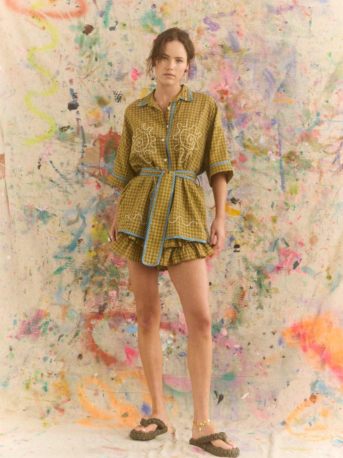 Kinga Csilla - Hulia Check Token Shirt - Green