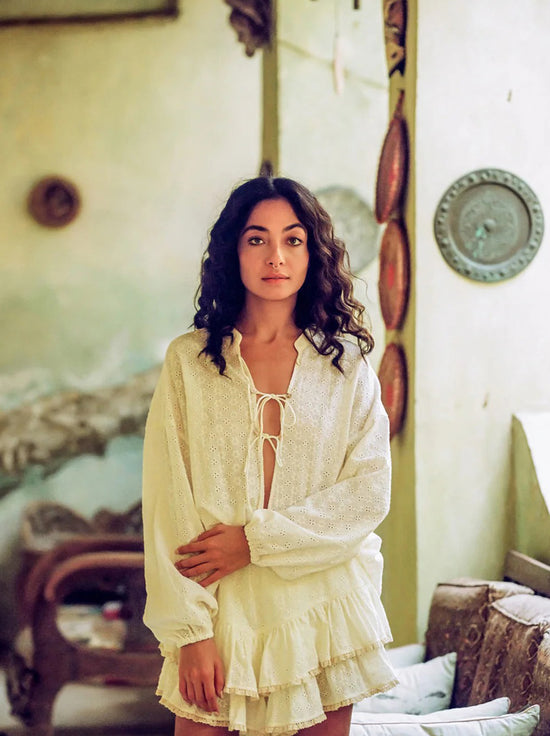 Kinga Csilla - Kaya Anglaise Alba Blouse - Cream