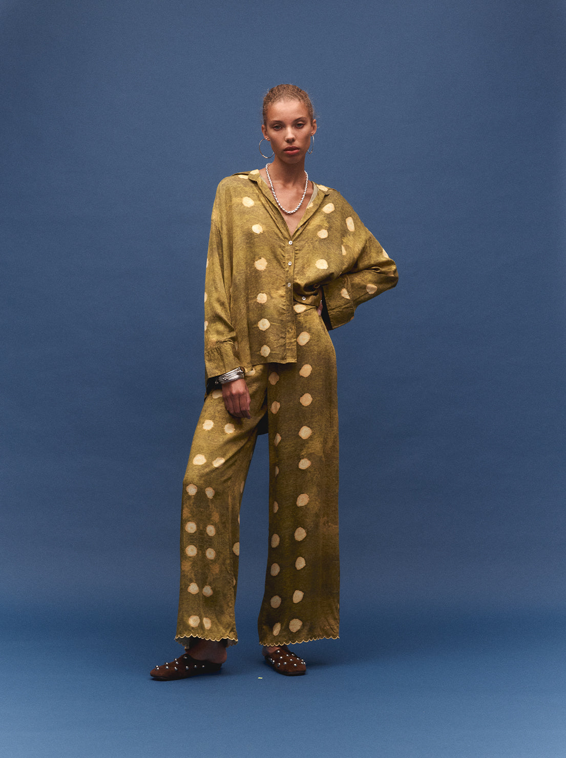 Kinga Csilla - La Oliva Spot Dorato Shirt - Olive