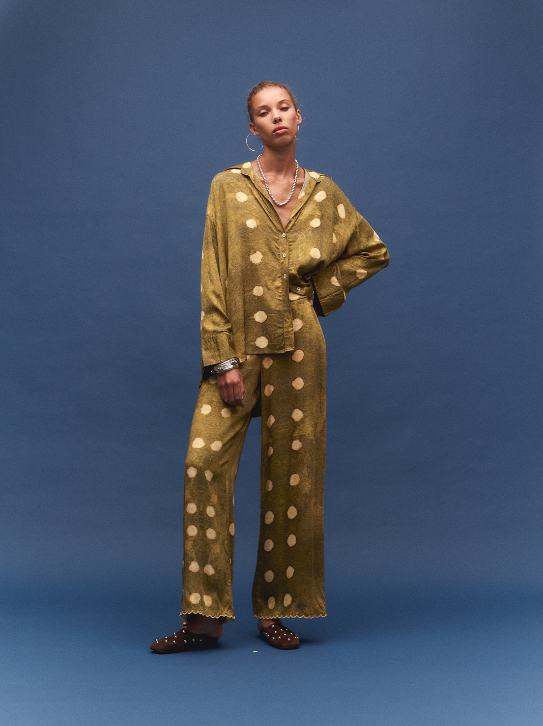 Kinga Csilla - La Oliva Spot Dorato Shirt - Olive