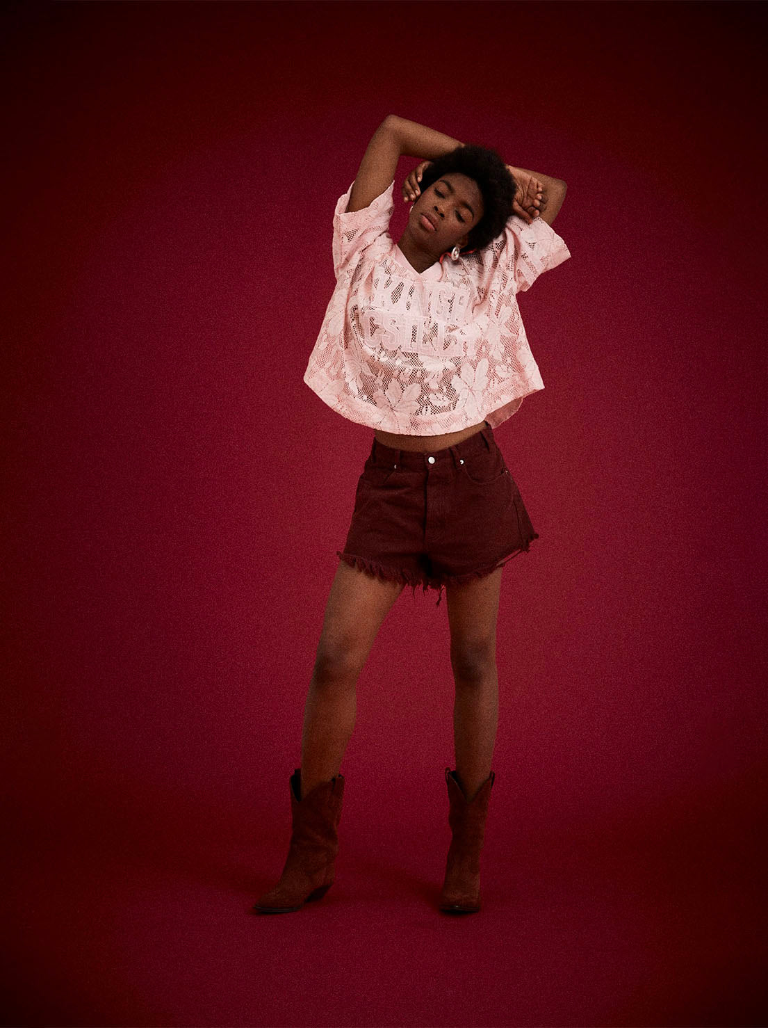 Kinga Csilla - Nova Lace Onyx Tee - Pink