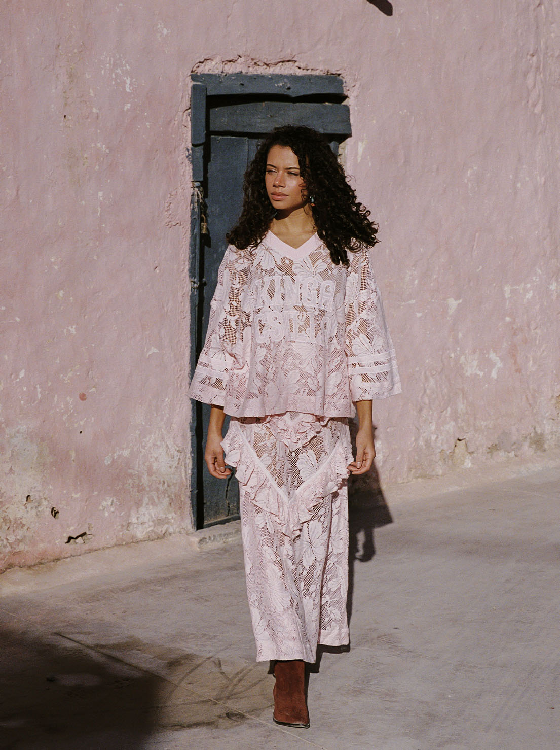 Kinga Csilla - Nova Lace Onyx Tee - Pink