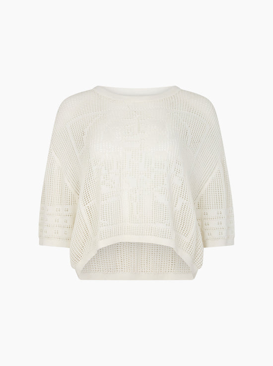 Kinga Csilla - Rosa Crochet Banya Oversized Tee - White