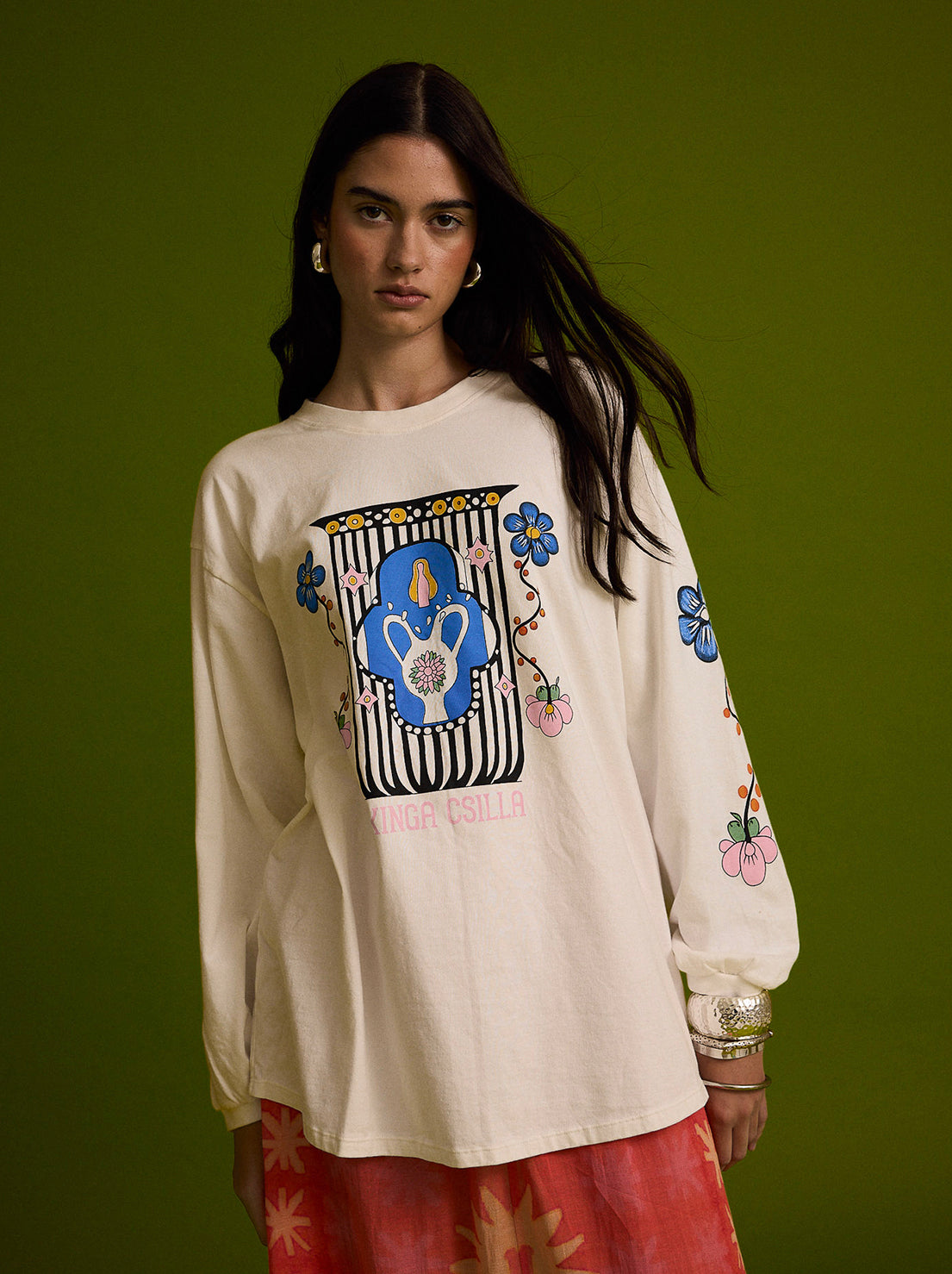 Kinga Csilla - Talavera Roses Tee - White