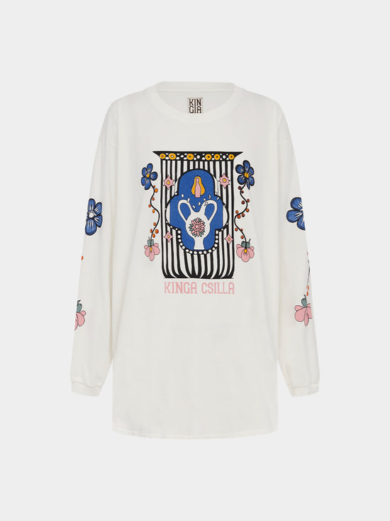 Kinga Csilla - Talavera Roses Tee - White