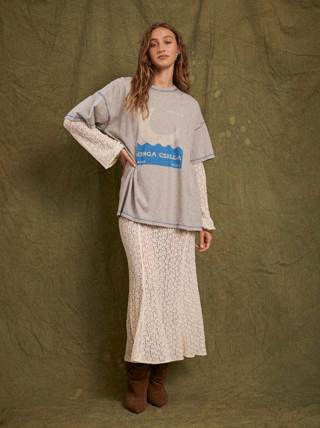 Kinga Csilla - Tarot Lace Cherry Maxi Dress - Cream