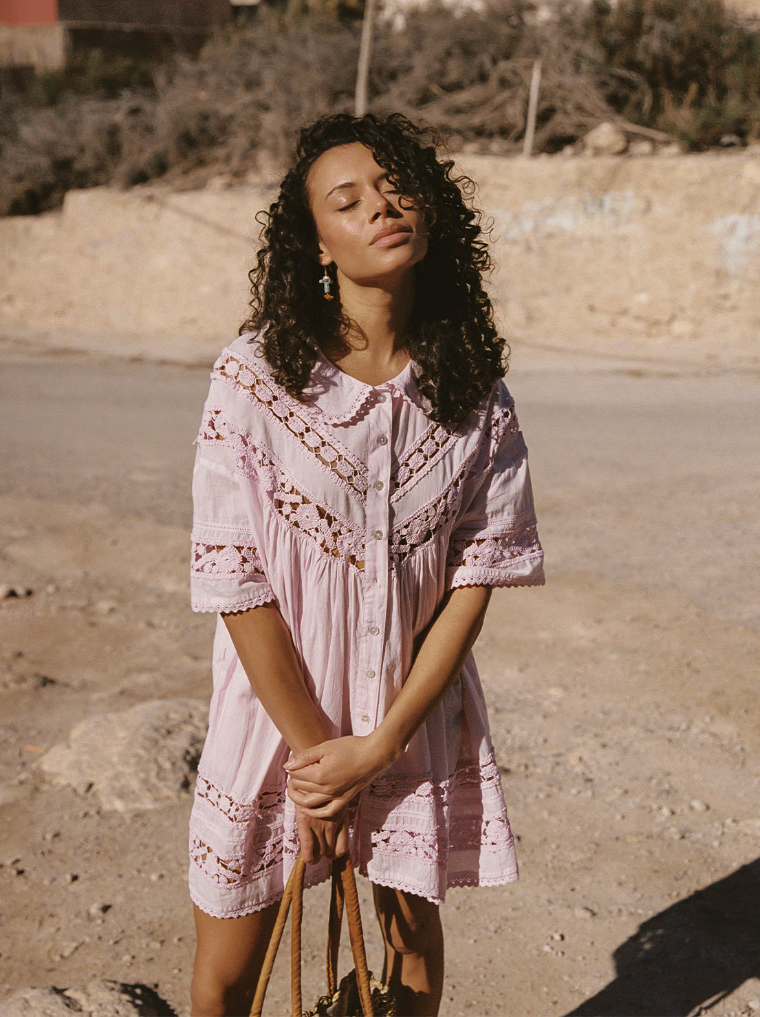 Kinga Csilla - Tessera Nola Button Down Dress - Lilac