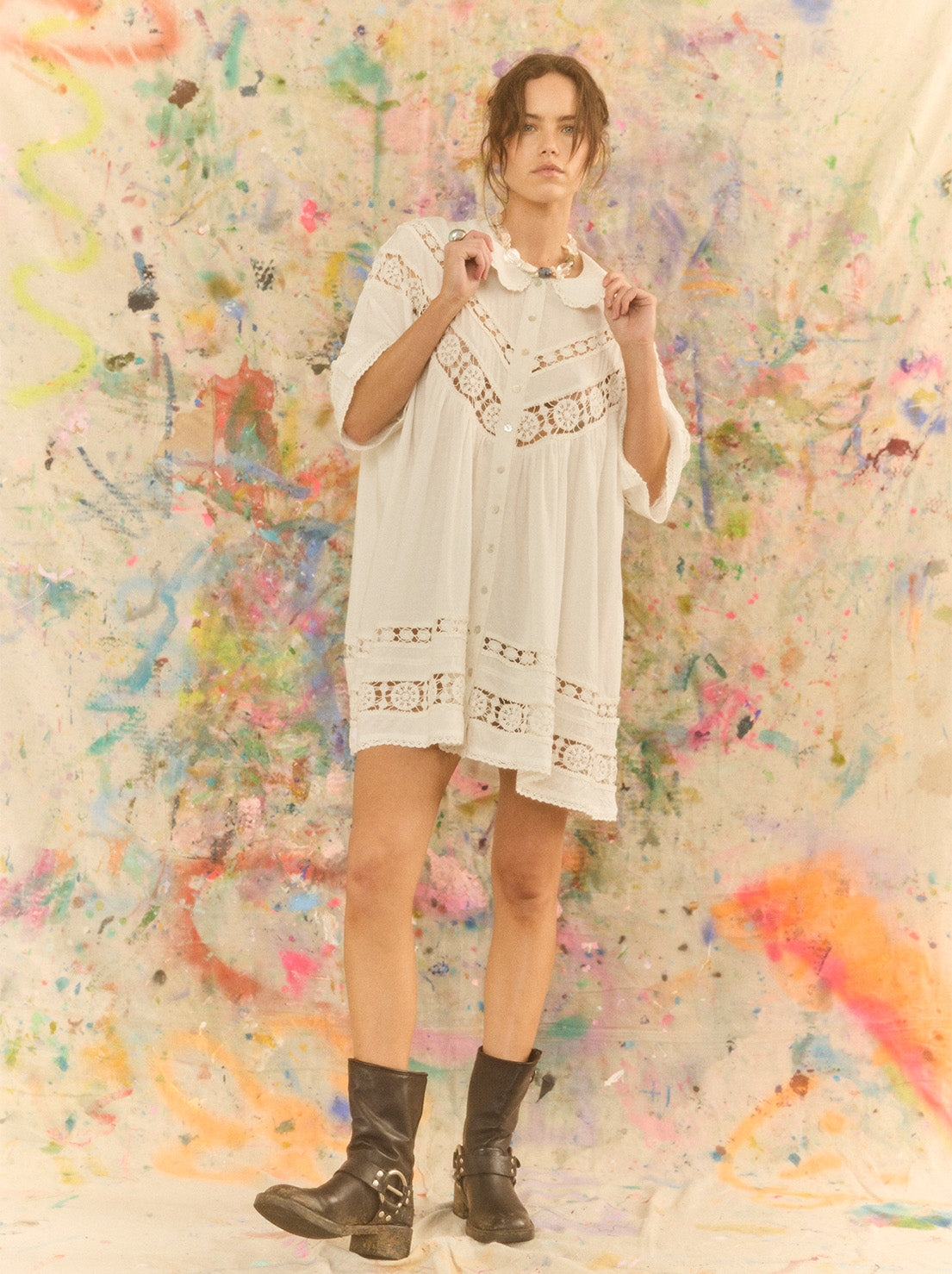 Kinga Csilla - Tessera Nola Button Down Dress - White