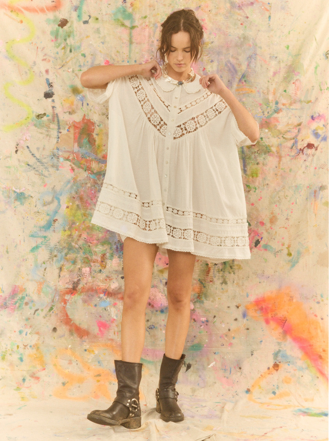 Kinga Csilla - Tessera Nola Button Down Dress - White