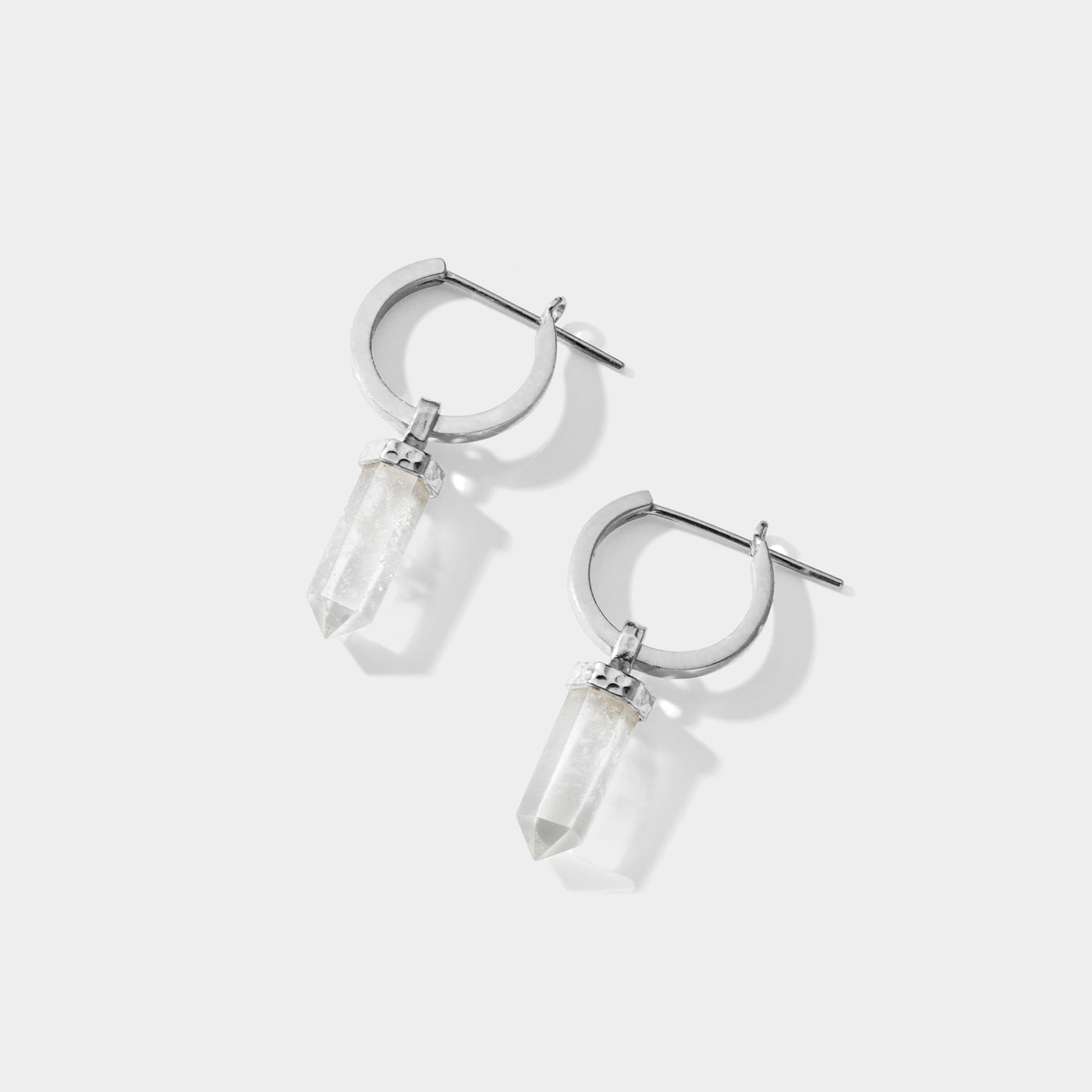 Load image into Gallery viewer, Krystle Knight - Halcyon Hoops - Clear Quartz - Sterling Silver
