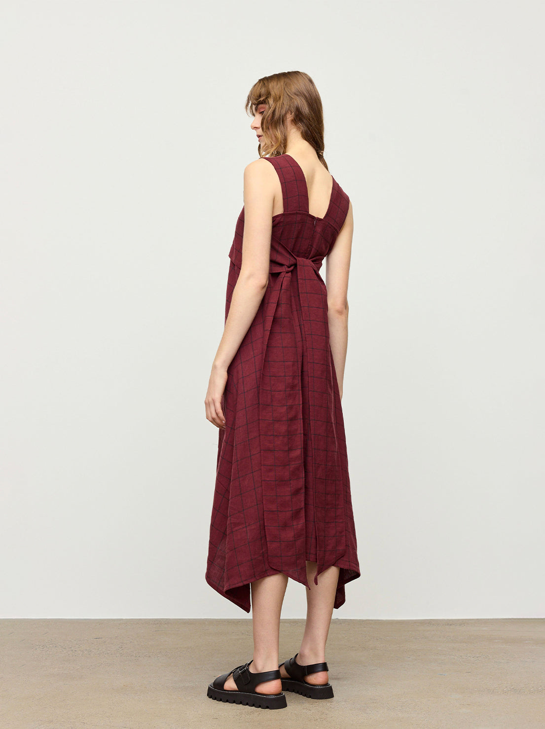 Kuwaii - Calla Dress - Sangria Grid