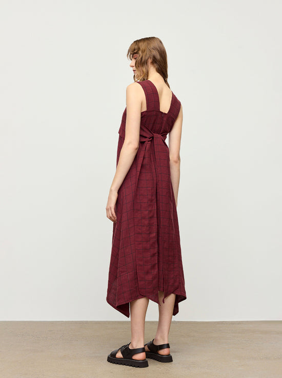 Kuwaii - Calla Dress - Sangria Grid