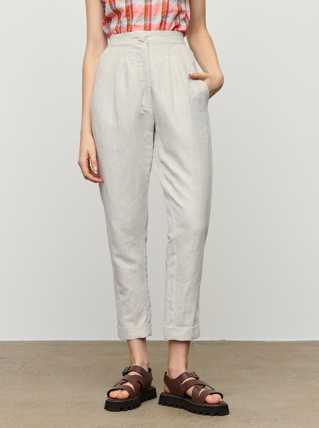 Kuwaii - Hush Pant - Oatmeal Grid