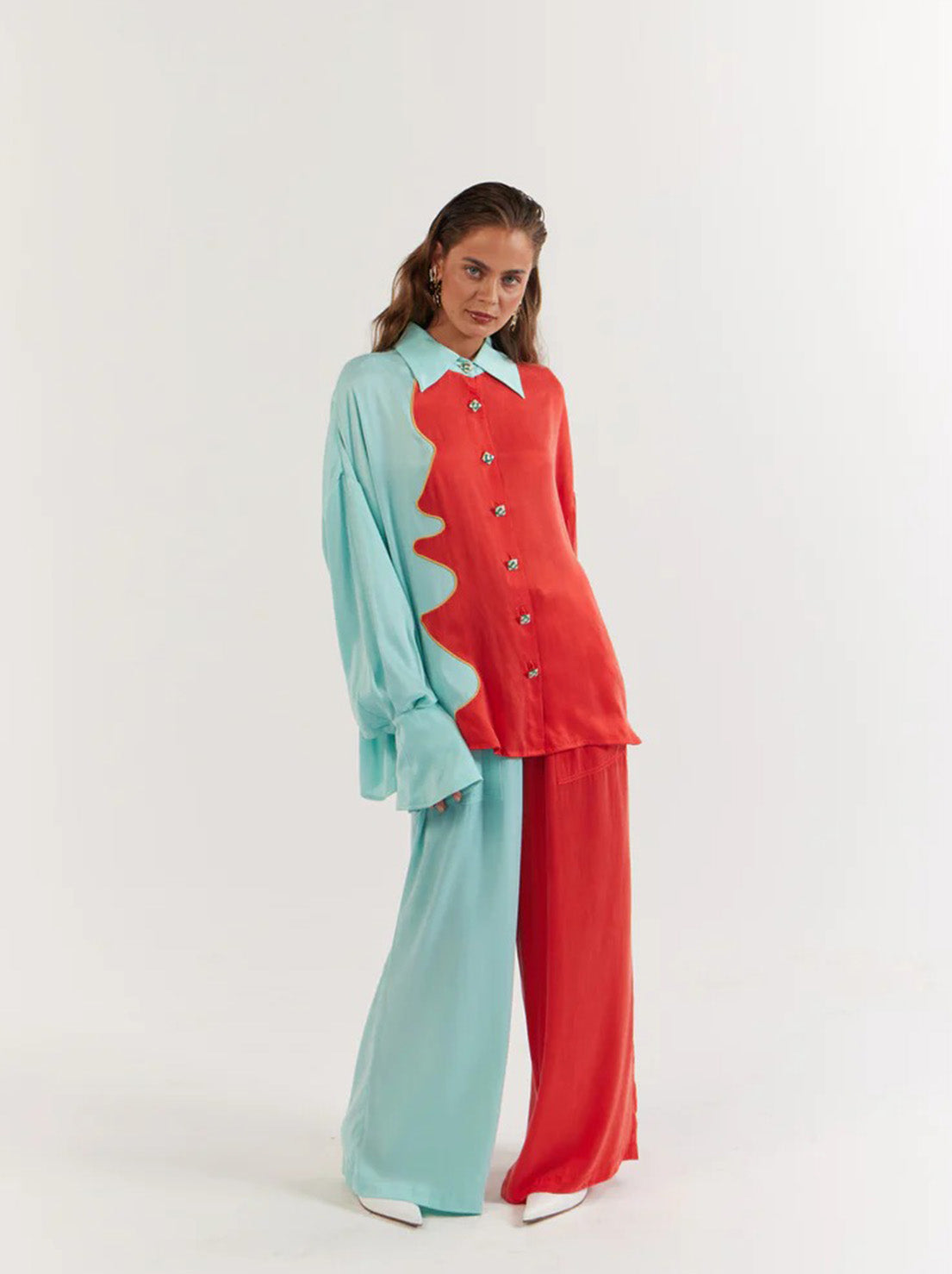 La Bohème Girls Peyton Midi Dress Tangerine Aqua