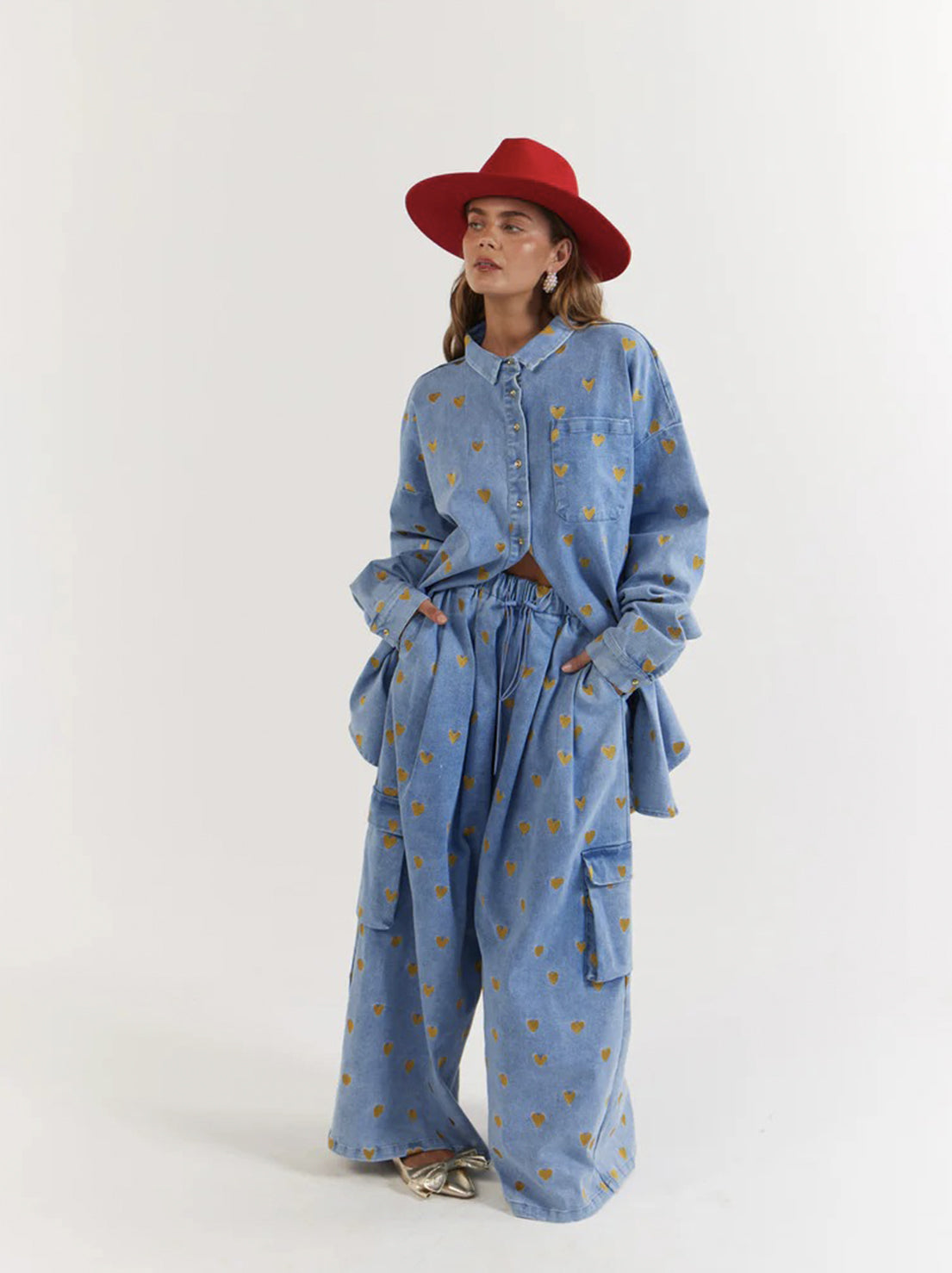 La Bohème Girls - Clyde Shirt - Denim Hearts