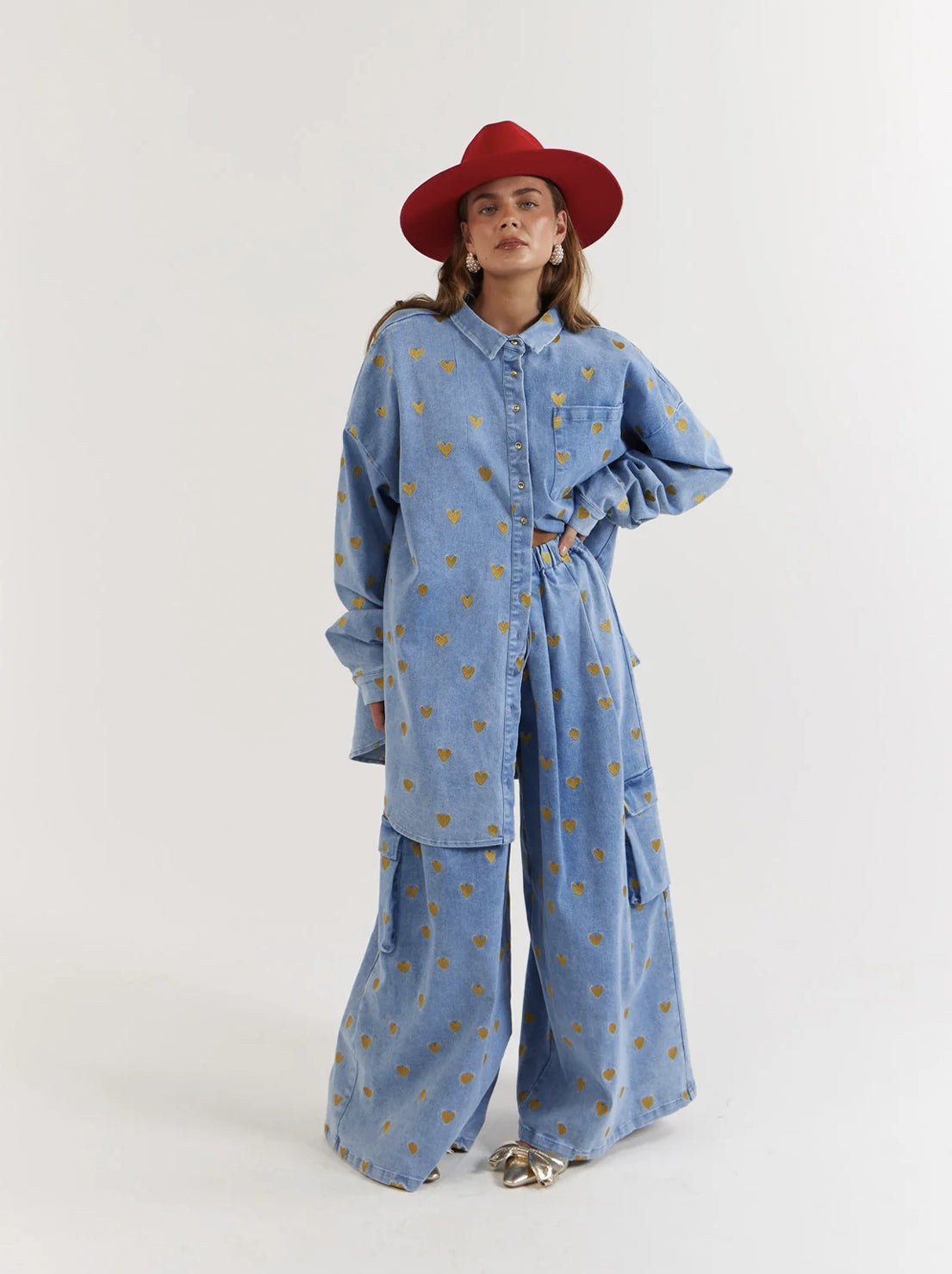 La Bohème Girls - Clyde Shirt - Denim Hearts