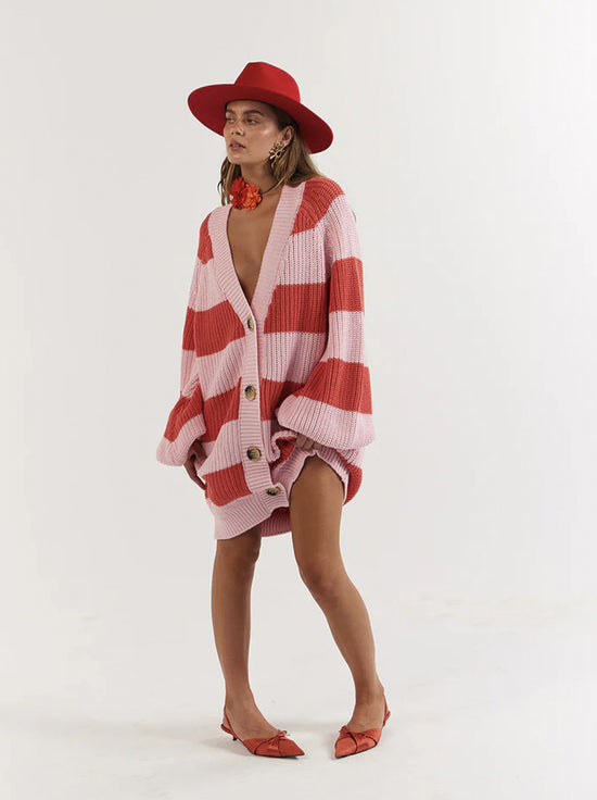 La Bohème Girls - Elsie Knit Cardigan - Candy Stripe