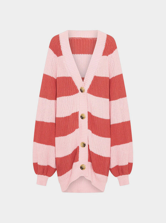 La Bohème Girls - Elsie Knit Cardigan - Candy Stripe