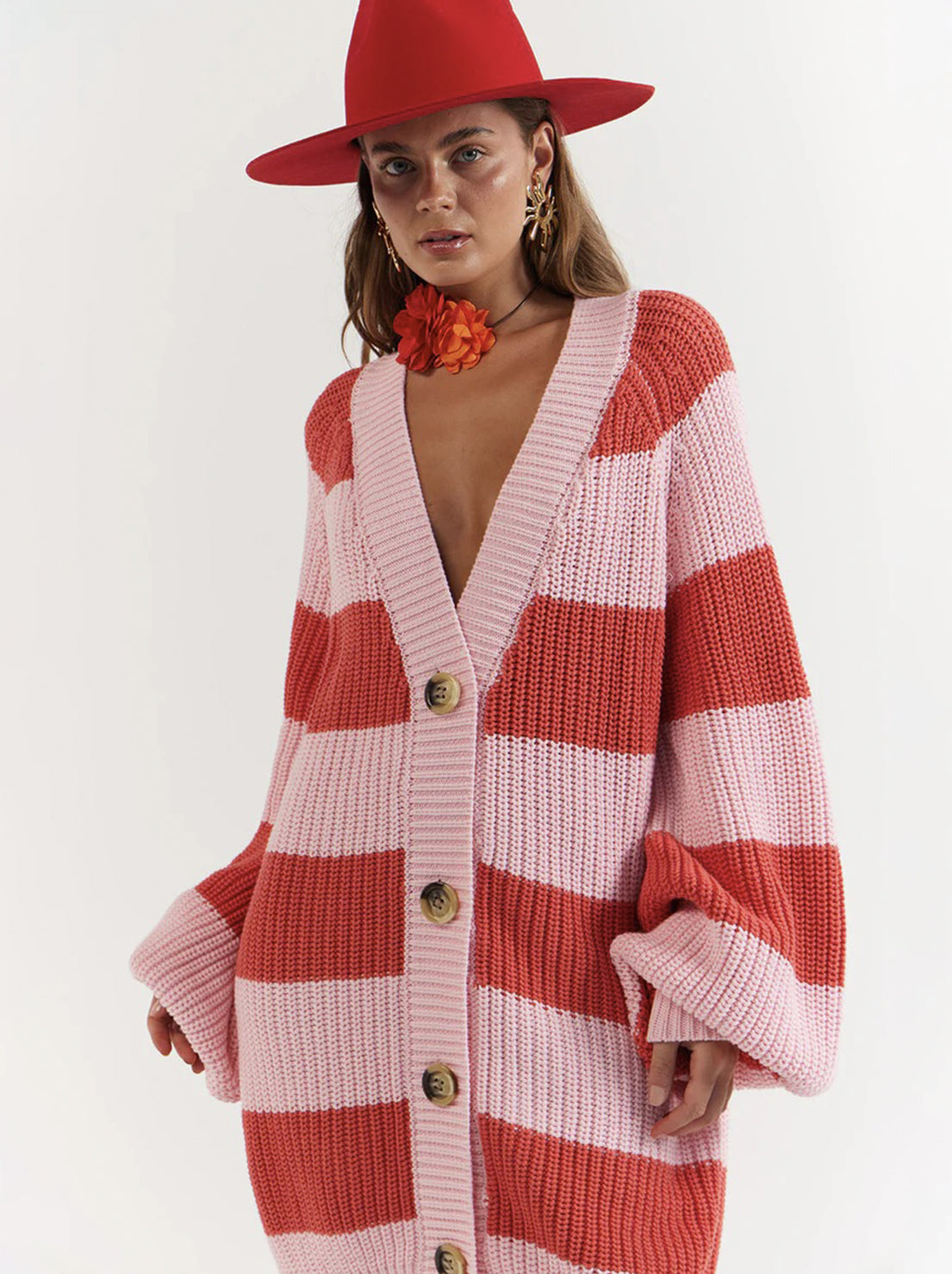 La Bohème Girls - Elsie Knit Cardigan - Candy Stripe