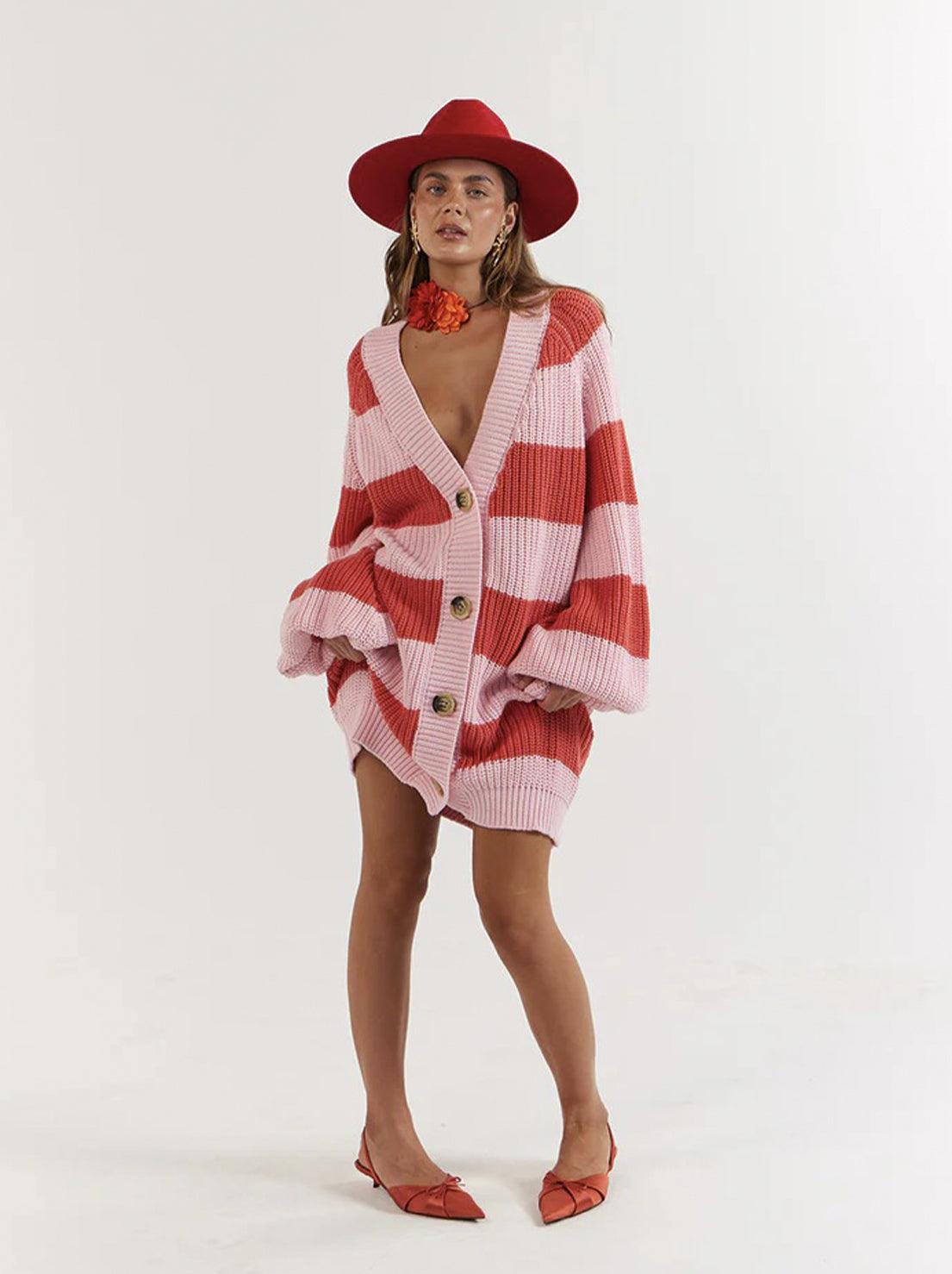 La Bohème Girls - Elsie Knit Cardigan - Candy Stripe