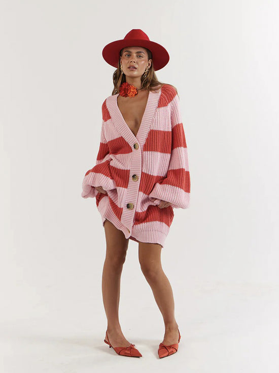 La Bohème Girls - Elsie Knit Cardigan - Candy Stripe