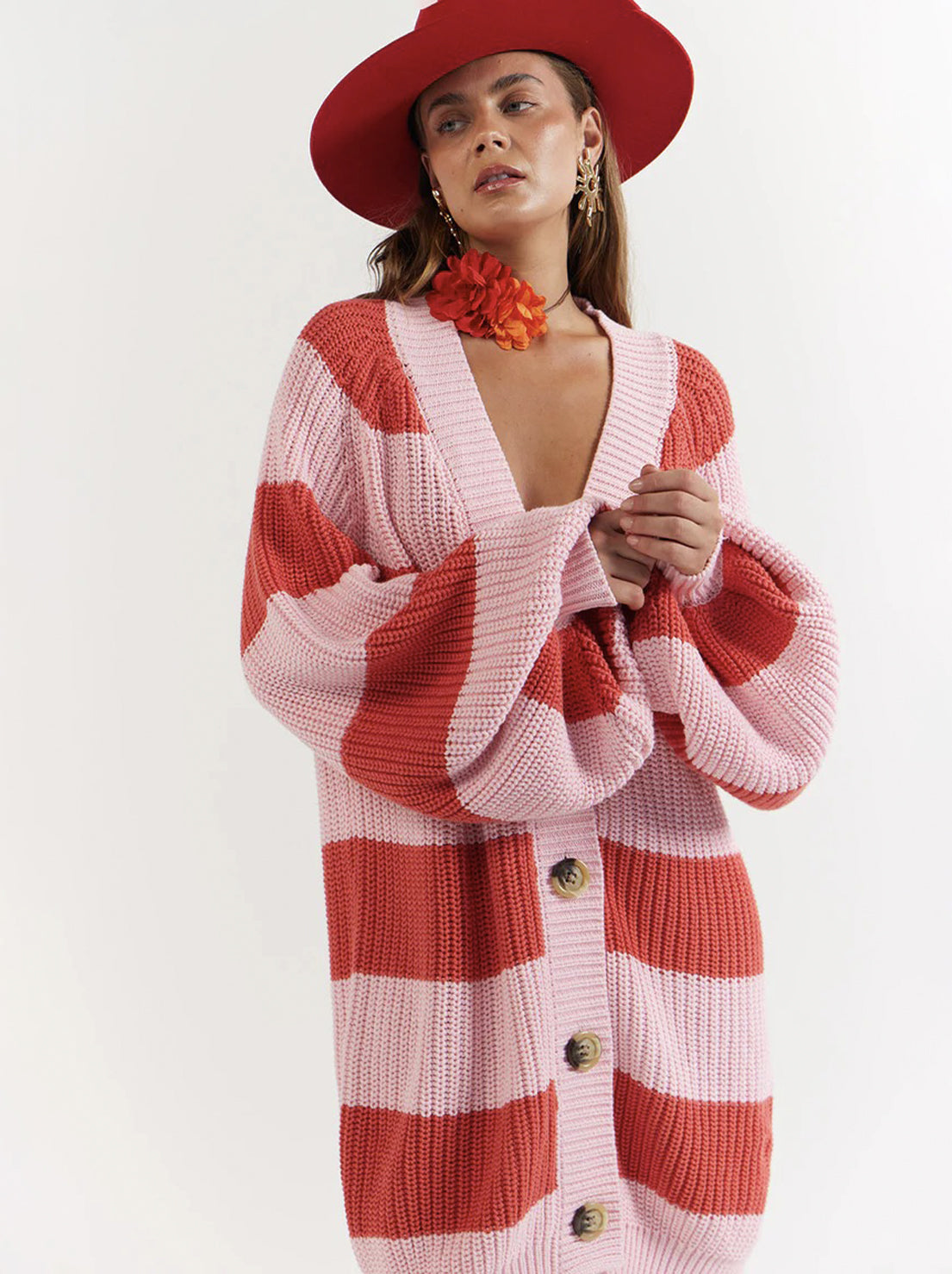 La Bohème Girls - Elsie Knit Cardigan - Candy Stripe