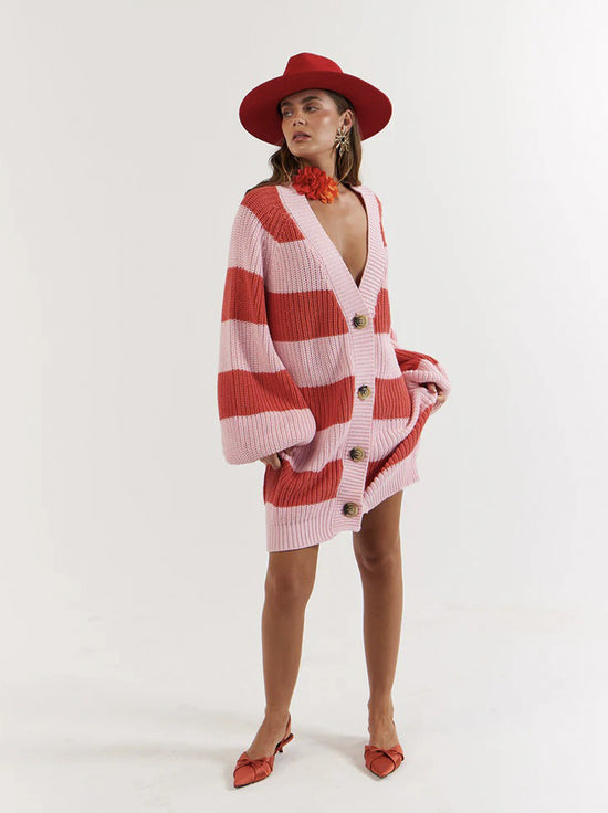 La Bohème Girls - Elsie Knit Cardigan - Candy Stripe