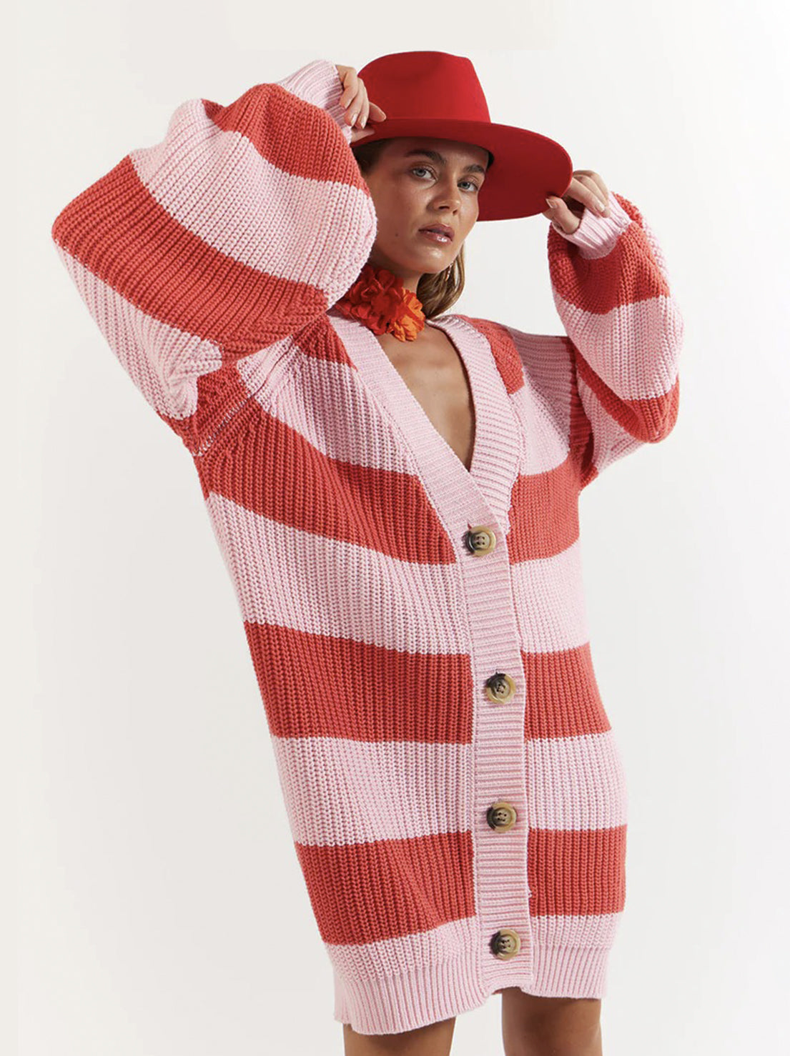 La Bohème Girls - Elsie Knit Cardigan - Candy Stripe