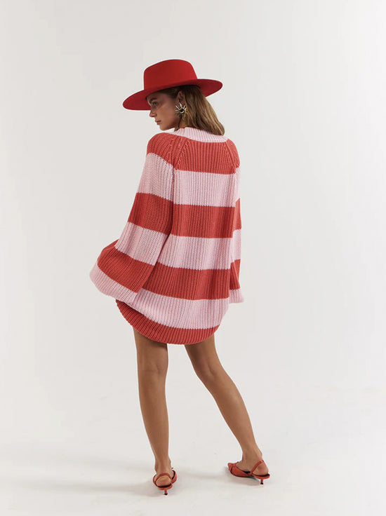 La Bohème Girls - Elsie Knit Cardigan - Candy Stripe