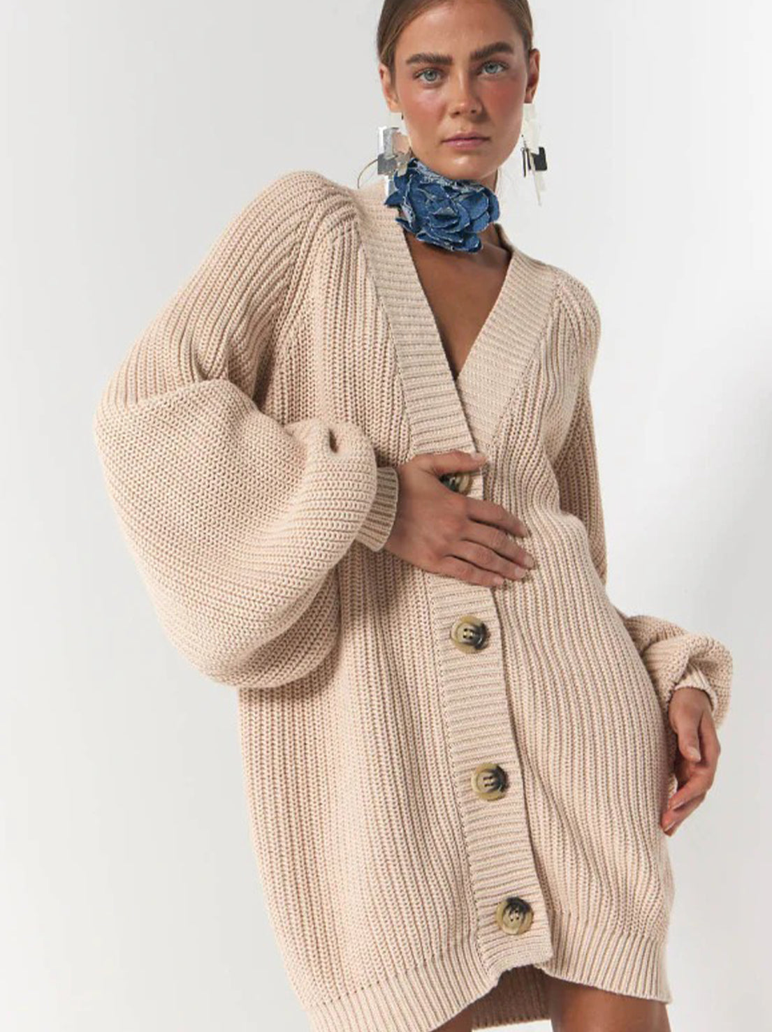 La Bohème Girls - Elsie Knit Cardigan - Stone