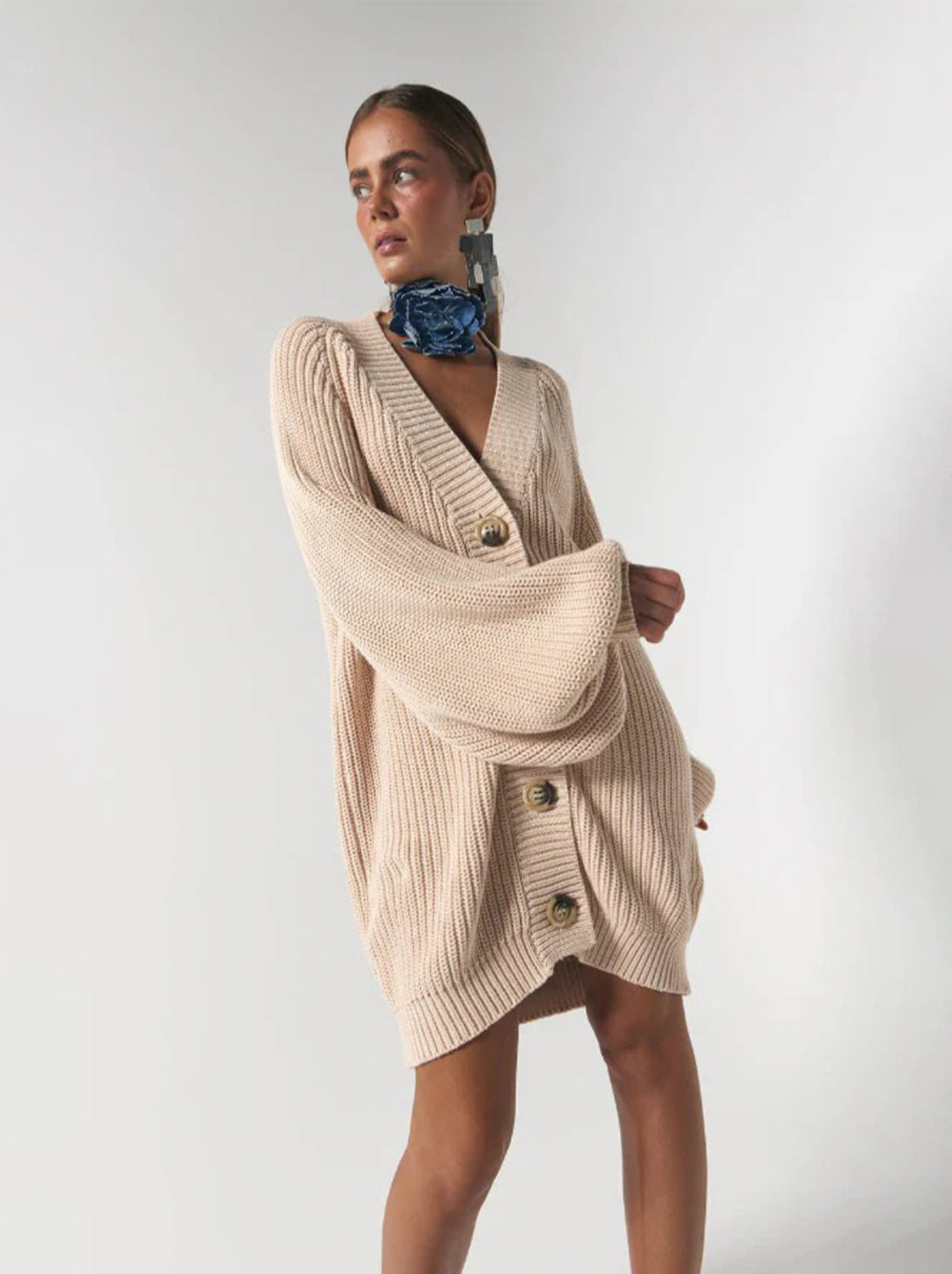 La Bohème Girls - Elsie Knit Cardigan - Stone