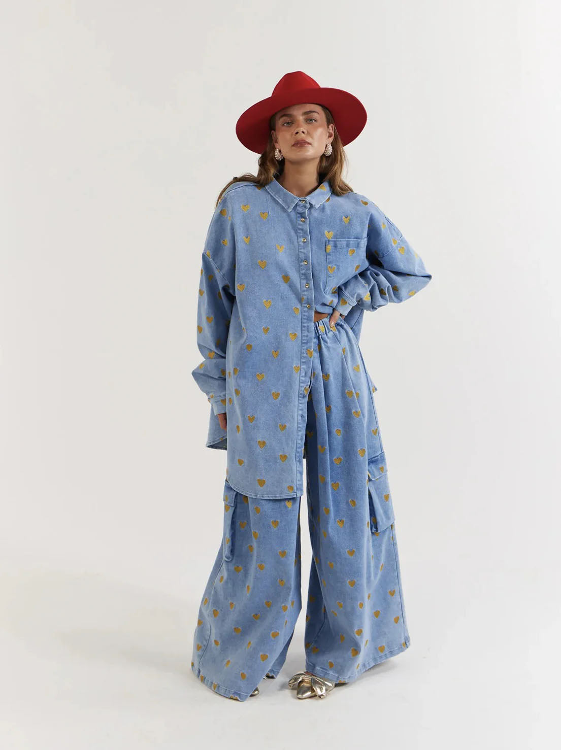La Bohème Girls - Ezra Pants - Denim Hearts