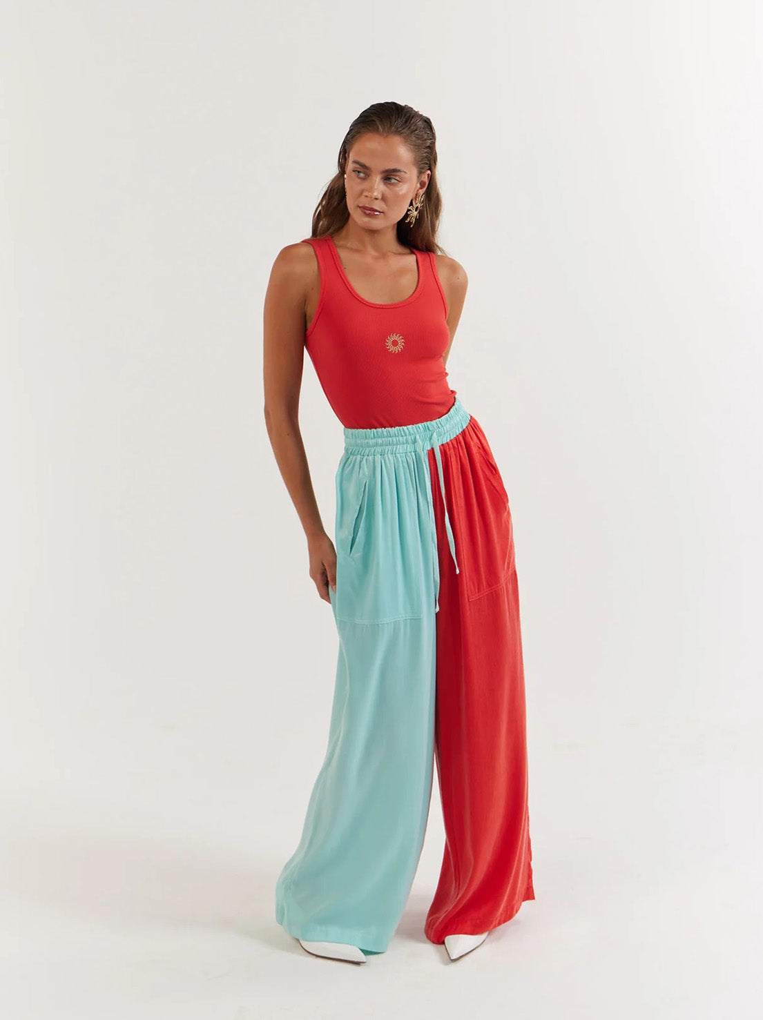 La Bohème Girls - Juno Pants - Tangerine Aqua