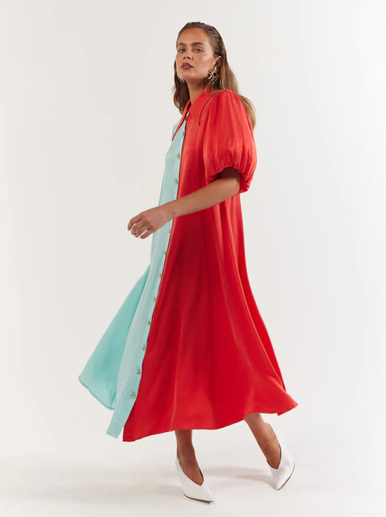 La Bohème Girls - Peyton Midi Dress - Tangerine Aqua