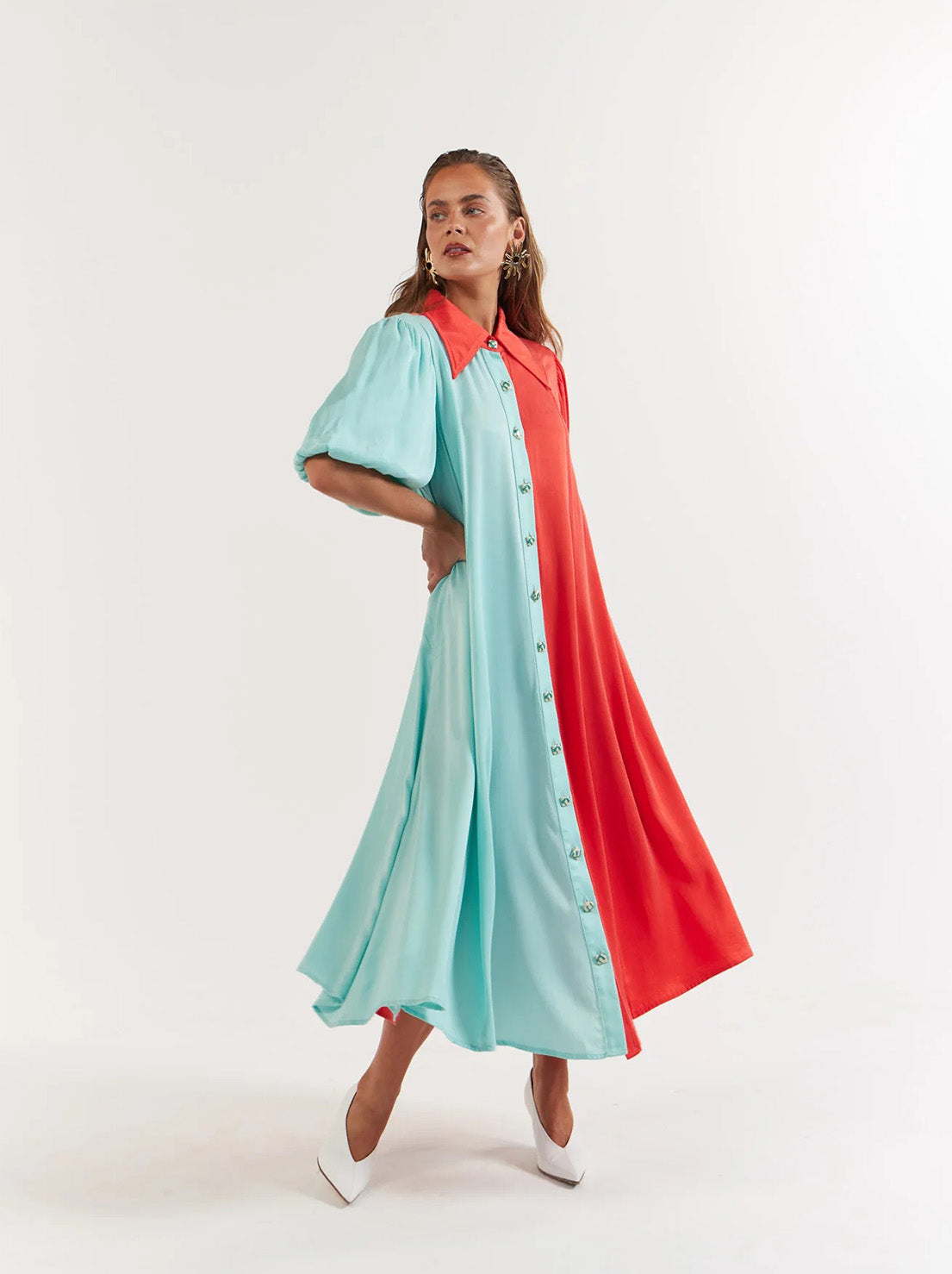 La Bohème Girls - Peyton Midi Dress - Tangerine Aqua