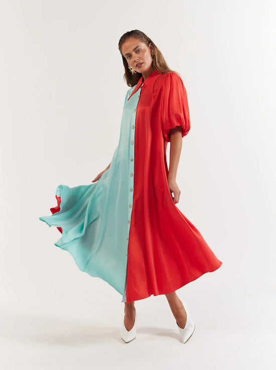 La Bohème Girls - Peyton Midi Dress - Tangerine Aqua