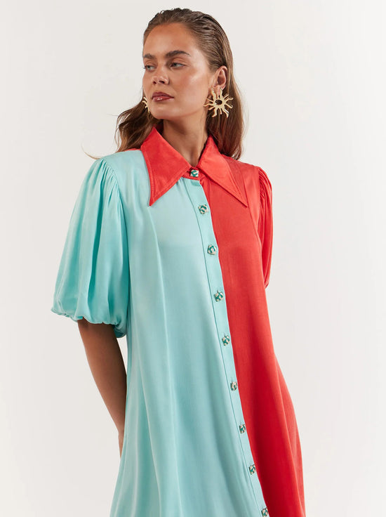 La Bohème Girls - Peyton Midi Dress - Tangerine Aqua