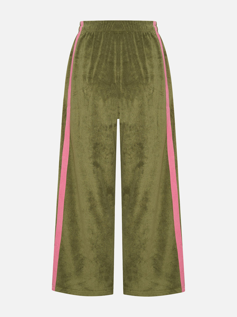 La Bohème Girls - Viva Terry Pants - Olive / Pink – Abicus
