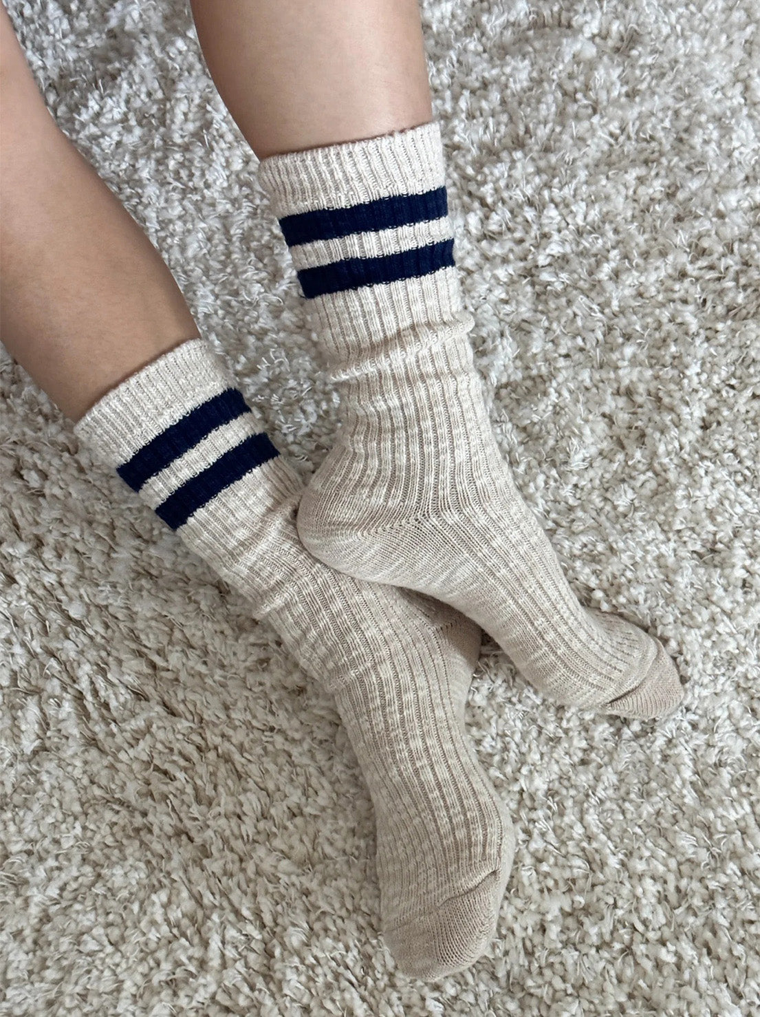 Le Bon Shoppe - Cottage Varsity Socks - Oatmeal Varsity