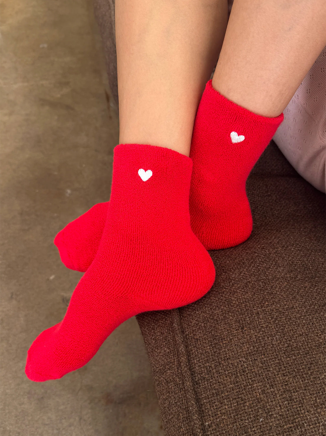 Le Bon Shoppe - Embroidered Cloud Socks - Red + Heart