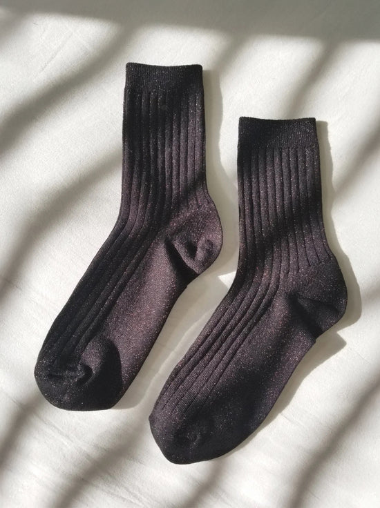 Le Bon Shoppe - Her Socks - Glitter - Copper Black