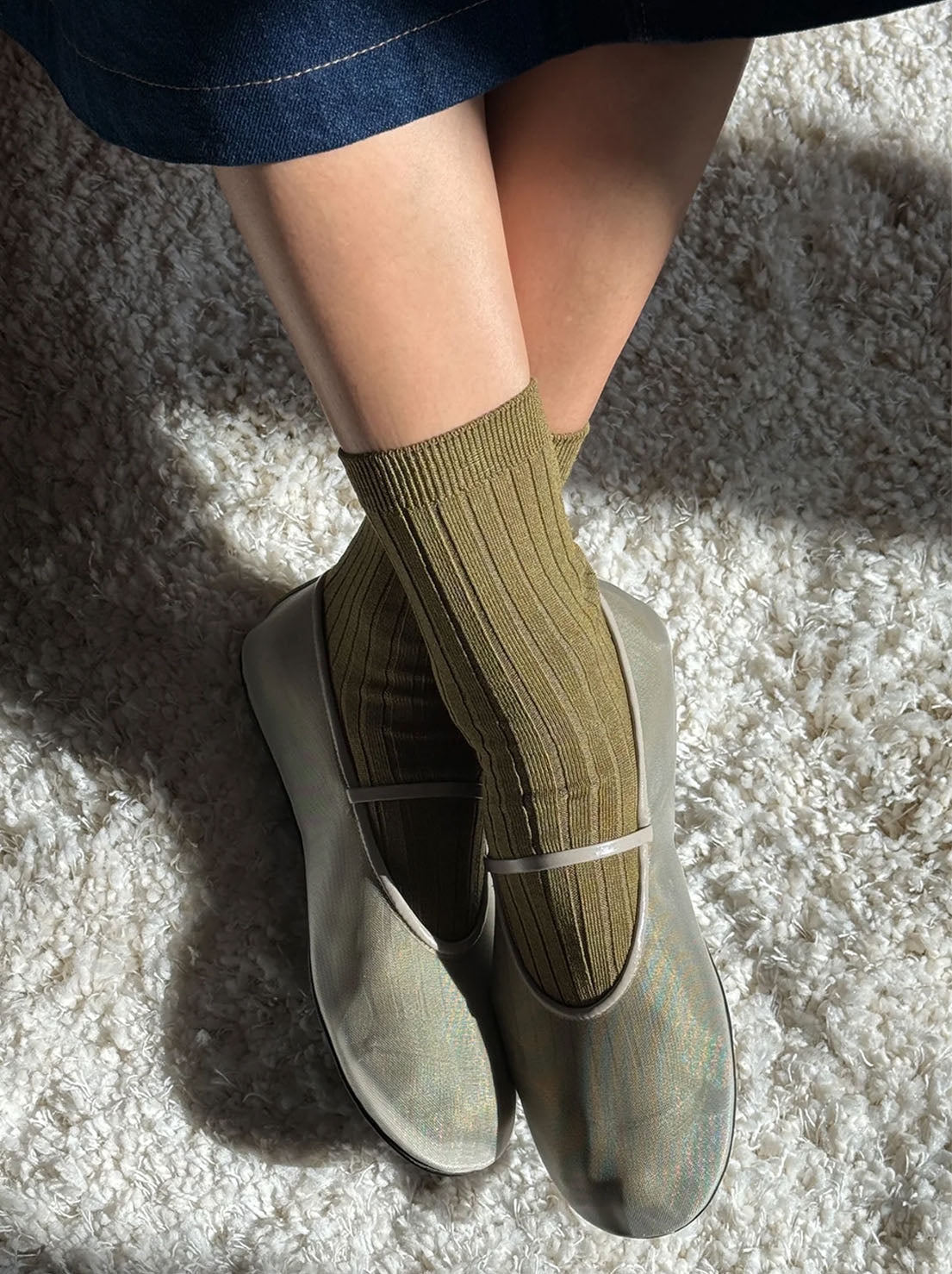 Le Bon Shoppe - Her Socks - MCC Rib - Pesto