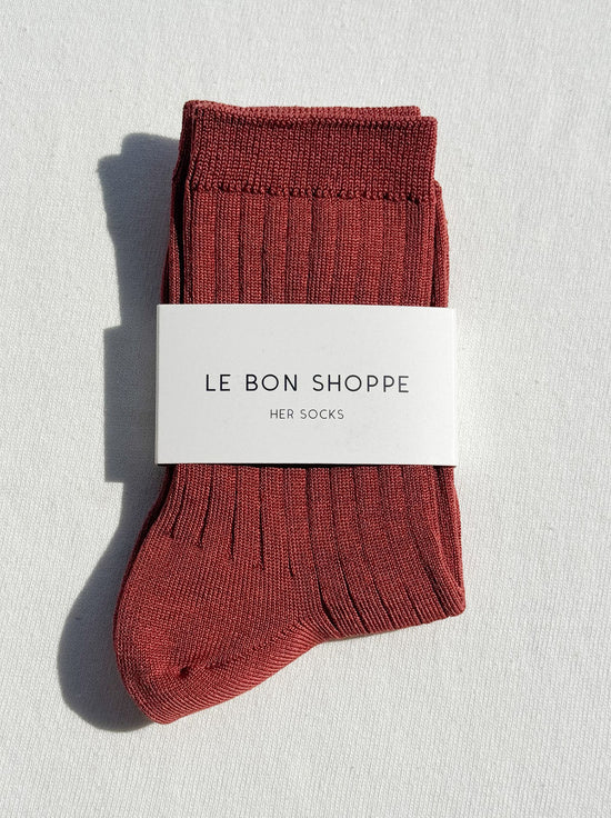 Le Bon Shoppe - Her Socks - MCC Rib - Terracotta