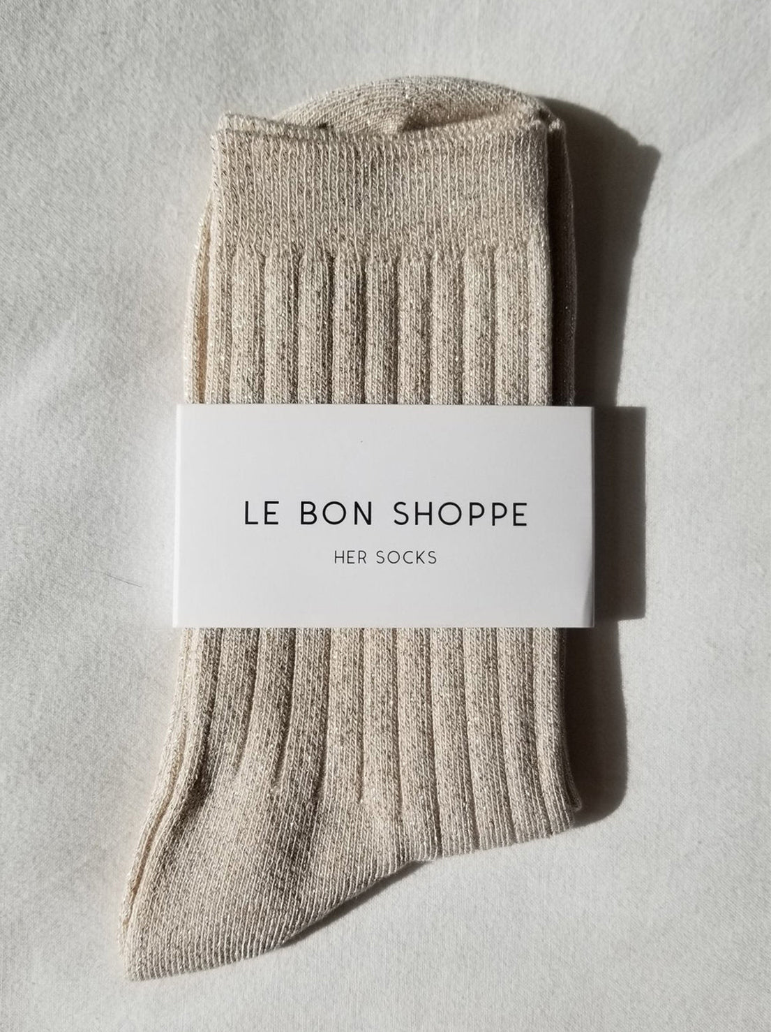 Le Bon Shoppe - Her Socks - Modal Lurex - Ivory Gold Glitter