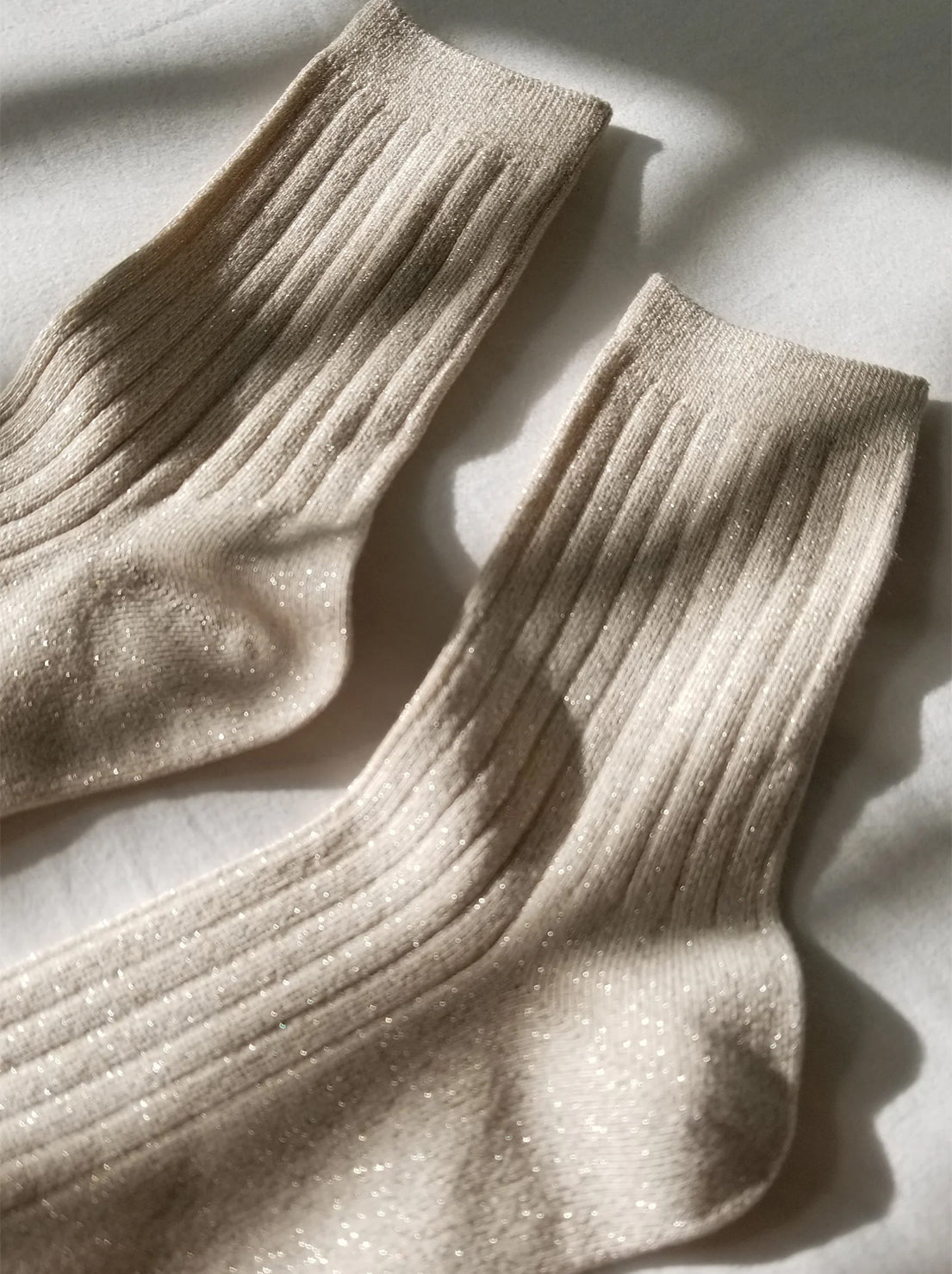 Le Bon Shoppe - Her Socks - Modal Lurex - Ivory Gold Glitter