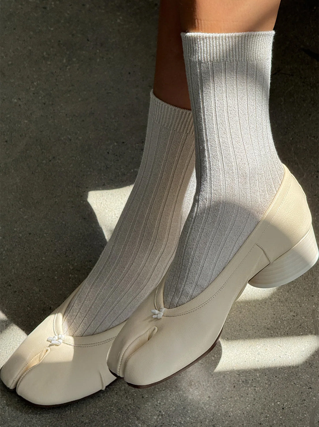 Le Bon Shoppe - Her Socks - Modal Lurex - Ivory Gold Glitter