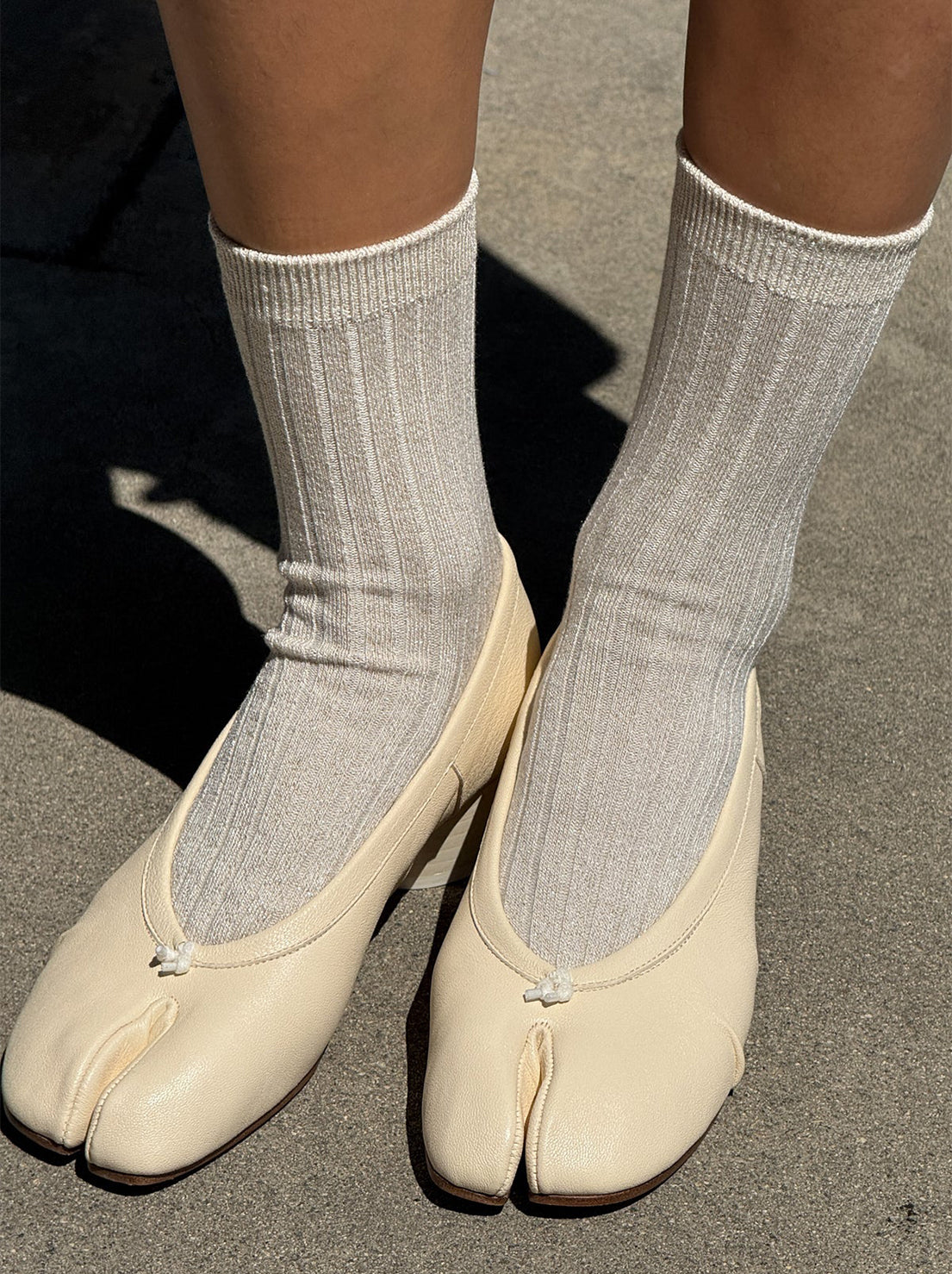 Le Bon Shoppe - Her Socks - Modal Lurex - Ivory Gold Glitter