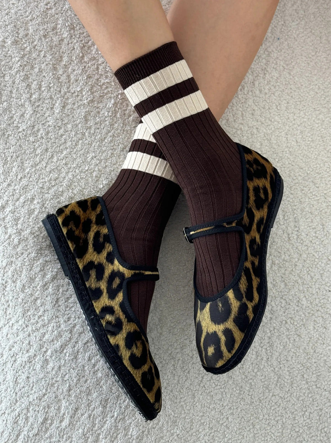 Le Bon Shoppe - Her Socks - Varsity - Espresso